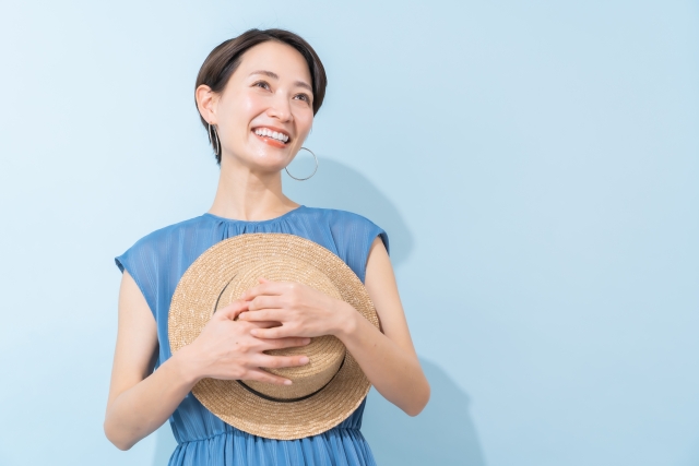 ビューティ・青背景